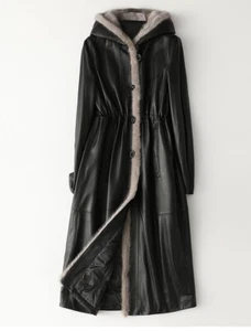 Custom Made to order faux leather Quilted Lined Jacket Long Coat plus1x-10x Y287 - Picture 1 of 2