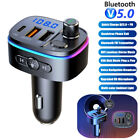 Kit voiture mains libres émetteur Bluetooth FM sans fil adaptateur MP3 QC3.0 PD chargeur