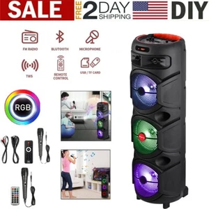 Dreifach-Tieftöner schwerer Bass-Sound & Mikrofon tragbarer drahtloser Bluetooth Party-Lautsprecher - Bild 1 von 11