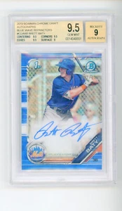 2019 Bowman Chrome Draft 1st Brett Baty Blue Wave Auto /150 BGS 9.5 Rookie RC - Picture 1 of 2