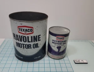 2 Vintage "Texaco Havoline Motor Oil / Outboard Motor Oil SAE 30 (1QT) - Picture 1 of 15