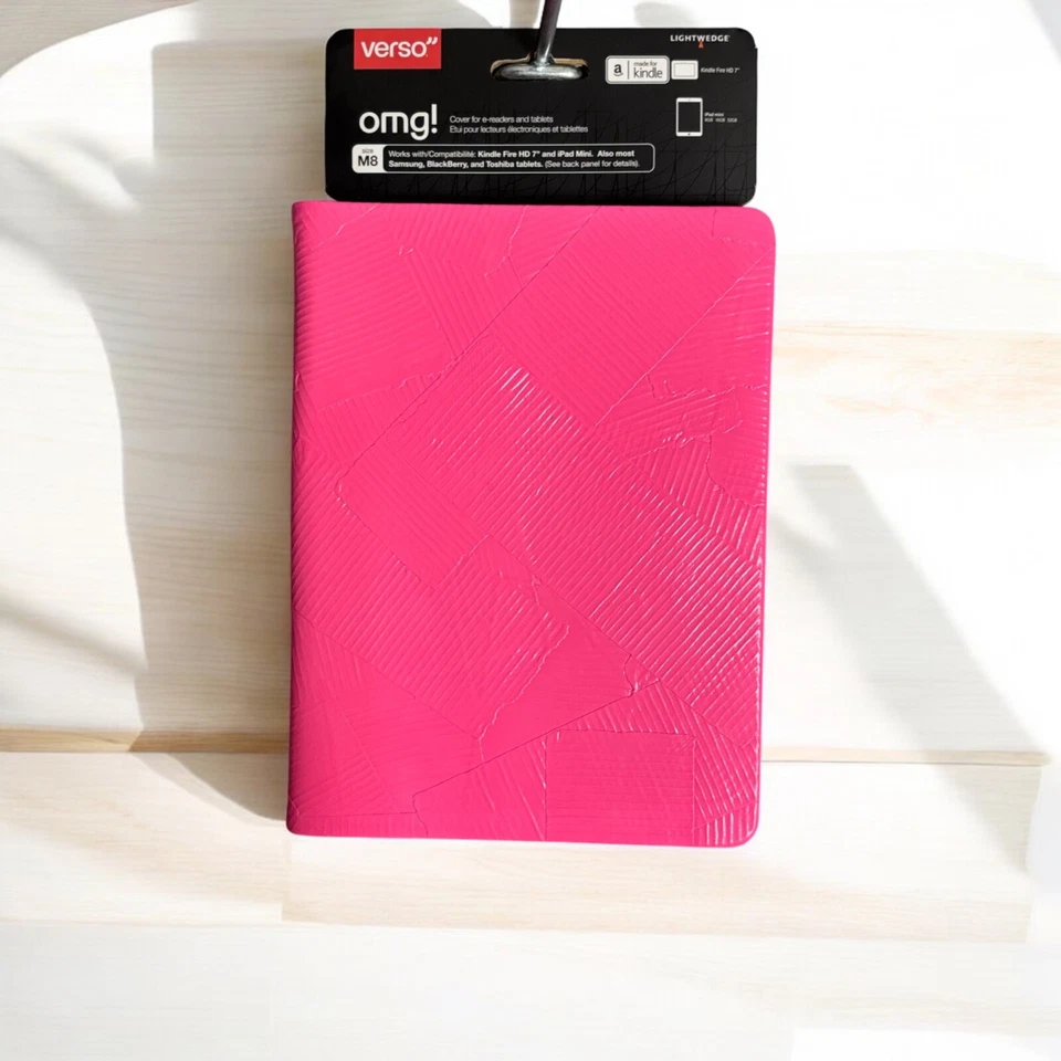 Verso "omg" lightwedge Standing Cover Kindle Fire HD 7” iPad Mini neon pink new - Image 1 of 4