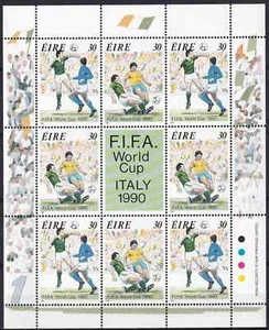 Irland 1990 Yvert 715/16 Kleinbogen Sport Welt Fußball Soccer Italien postfrisch sehr schön - Bild 1 von 1