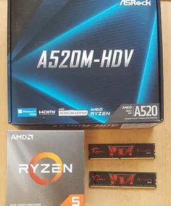Aufrüstkit AMD Ryzen 5 4500 AM4, ASRock MB A520 u. 16 GB Bundle - keine Grafik* - Bild 1 von 4