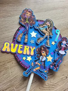 Monster High with Name & Age Personalised Cake Topper Birthday Boy Girl - Picture 1 of 6