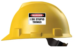 Warning I Do Stupid Things Humor Funny Vinyl Hardhat Sticker Decal - Picture 1 of 1