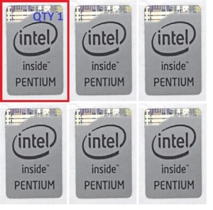 Autocollants Intel Pentium gris chrome décalcomanies vinyle ordinateur portable ordinateur portable NUC ordinateur PC - Photo 1/5