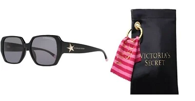 $90 VICTORIAS SECRET MARCOLIN OVERSIZED RECTANGLE STAR SUNGLASSES VS0016/S 01A - Image 1 of 4