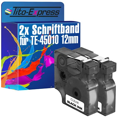 2x Schriftband für Dymo 45010 LabelManager 100 120P 150 160 200 450 500TS 350 - Bild 1 von 2
