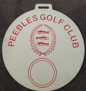 Peebles Golf Club Vintage 1990's Plastic Golf Bag Tag Badge ⛳ - Picture 1 of 2