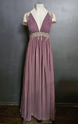 💥IMPRESIONANTE VESTIDO MAXI DE NOCHE MANDALAY Y2K J. JOYCE ADORNADO SEDA MÁRMOL 4 Foto 1 de 4