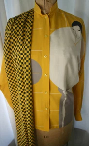 Vintage MARIO PUCCI CECCONI Graphic Blouse 80s 6 - Picture 1 of 9