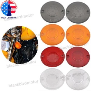 ABS Plastic Front Rear Turn Signal Light Bulb Lens Covers For Harley Davidson US - Picture 1 of 16