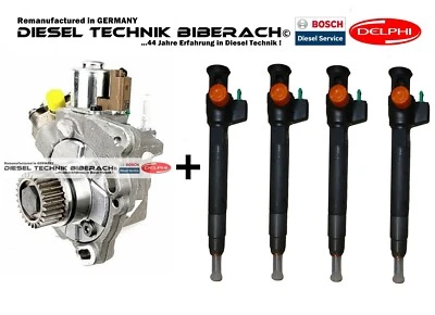 Injektoren 4x + Hochdruckpumpe Ford Citroen Peugeot TDCI HDI 28388960 28384347 - Bild 1 von 4