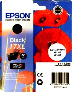 Epson 17XL, negro, C13T17114A10, Epson Expression Home XP-103, XP-313, XP 413 - Imagen 1 de 1