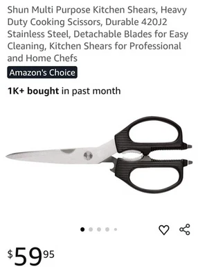 Shun Multi Purpose Kitchen Shears, Heavy Duty Cooking Scissors - Image 1 of 4