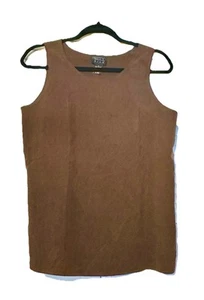 City Silk Women’s Small Chocolate Brown Pure Silk Sleeveless Tank Top NWOT - Picture 1 of 5