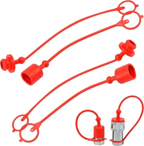 2 Sätze 1/2 ISO a Hydraulikkupplung Stecker Staubkappe und Buchse Stecker Abdeckung - Bild 1 von 6