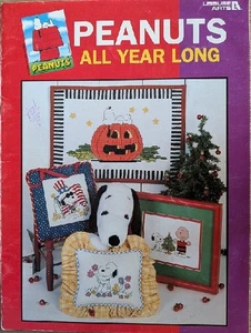 PEANUTS ALL YEAR LONG LEISURE ARTS CROSS STITCH BOOK SNOOPY ALL HOLIDAYS - Picture 1 of 6