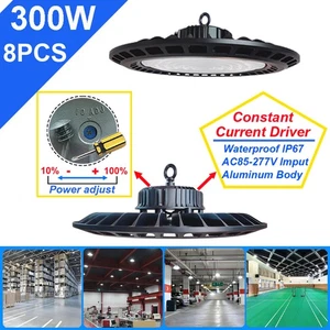 300W Industrial Warehouse Workshop Factory High Bay Lights 6500K Cold White Lamp - Picture 1 of 14