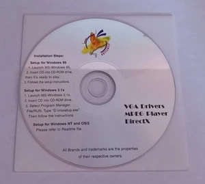 CD Drivers VGA + MPEG Player + DirectX – Windows 95 / 3.1x / NT / OS2 – Vintage - Imagen 1 de 1
