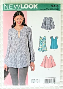 Patrón de costura New Look 6414 - Top/Blusa/Túnica Misses en 4 estilos - Talla 8-20 - Imagen 1 de 4
