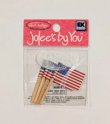 Mini adornos para álbumes de recortes Jolee's American Flags EE. UU. 4 de julio RARO Foto 1 de 3