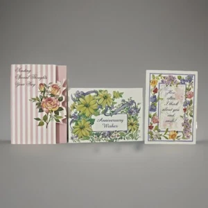 3- LIZ SCHREINER Vintage LOVE Inspired Paper Greet Cards 1999 Multi Color 7"x5" - Picture 1 of 14