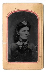Unidentified Lowville N.Y. Woman Antique Tintype Photograph Circa 1870 - 1900 - Picture 1 of 1