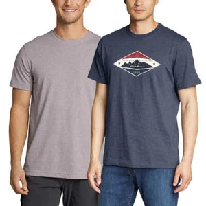 Eddie Bauer Men’s Tees, 2-Pack - Blue & Light Gray Select Size - Picture 1 of 2