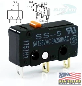 OMRON SS-5 MICRO SWITCH 5A 125VAC 3A 250VAC - Picture 1 of 5