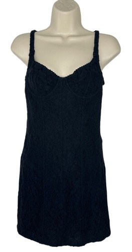 VALENTINO Urban Outfitters Brenna abito bustier donna nero mini abito a cuore taglia M
