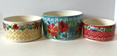 Juego de 3 cuencos de gres The Pioneer Woman Spring Bouquet China Foto 1 de 4