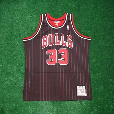 Scottie Pippen Chicago Bulls M&N 1995-96 Authentic Alt Black Jersey Men's - Image 1 of 3