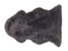 Natural Genuine Sheepskin Rug Fluffy Cover Soft Throw Dark Grey Uluru