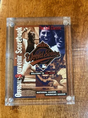 1995 MLB BASEBALL WORLD SERIES PAPERWEIGHT VIP PACKAGE PICTURES BRAVES INDIANS - Image 1 of 2