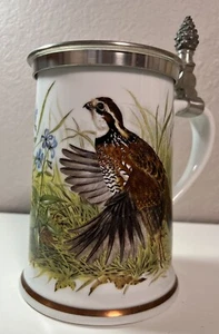 Vtg 1982 FRANKLIN PORCELAIN Bob White QUAIL GAME BIRD STEIN Perfect CONDITION - Picture 1 of 5