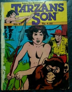 INDIA VINTAGE TARZAN'S SON NO 27 KIRAN COMICS ENGLISH THRILLING ADVENTURES - Picture 1 of 2