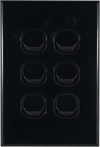 Connected Switchgear GEO 6 Gang Light Switch Black | LS106VB-L - Picture 1 of 1