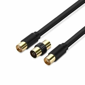 Coaxial TV Aerial Cable RF Fly Digital Freeview Male - Male Lead 1m/2m/3m/5m/10m