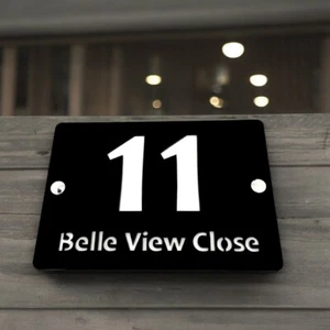 Rectangular House Number & Street Name Signs/Plaques Custom Colours Sizes Styles - Picture 1 of 12