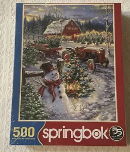 Springbok's 500 Piece Jigsaw Puzzle Christmas Tree Farm 2018 18” X 23.5” NEW - Picture 1 of 6