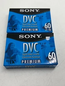 Sony Mini DV Tape DVC 60 Premium x 2 new sealed tapes - Picture 1 of 2