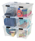 IRIS USA 54 Qt Stackable Plastic Storage Bins with Lids, 6 Pack - BPA-Free,