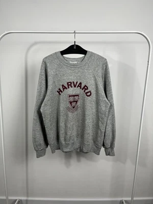 Vintage Harvard University Crewneck Gray Sweatshirt Bassett Walker USA XL - Image 1 of 4
