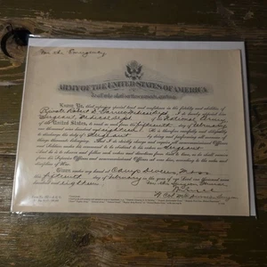 1918 Fort Devens Massachusetts WW1 US Army Promotion Document World War 1 - Picture 1 of 5