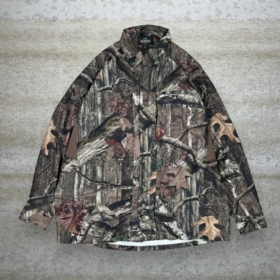 Vintage 90s Mossy Oak Hunting Camo Button Up Shirt Mens XL Polyester Long Sleeve - Image 1 of 3