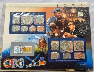 1973 P&D 13-coin U. S. BU Postal Commemorative Society Coin and stamp Mint Set - Picture 1 of 23