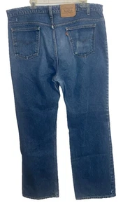 Vintage 80s Levis 517 Orange Tab Jeans 42x32 Blue Boot Cut USA Made Western Mens - Picture 1 of 12