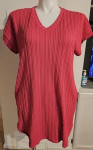 Heimish USA Pink Cable Short-Sleeve - w/ 2 pockets - Sz 2X - Bild 1 von 3